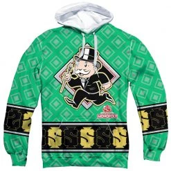 Trevco New Men's Monopoly Jersey Sublimated Pullover Hoodie