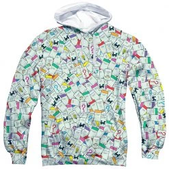 Trevco Men's Monopoly Property Spaces Sublimated Pullover Hoodie