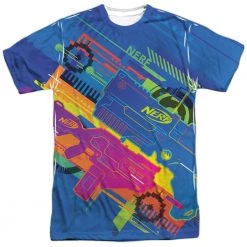 Trevco Men's Nerf Neon Collage Sublimated Tee New