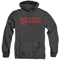 Trevco Men's Dungeons And Dragons Type Logo Heather Pullover Hoodie New