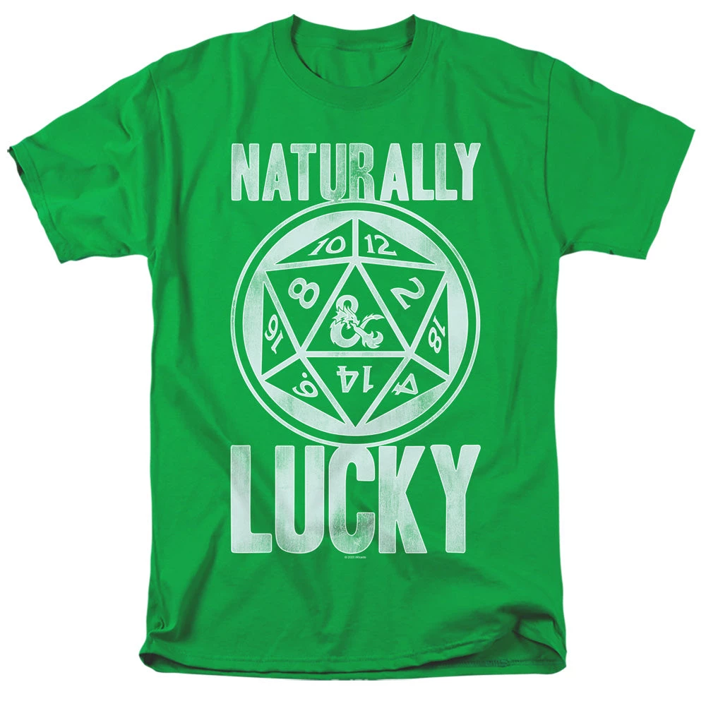 Trevco Men's Dungeons And Dragons Naturally Lucky Tee New 1 Trevco Men's Dungeons And Dragons Naturally Lucky Tee New