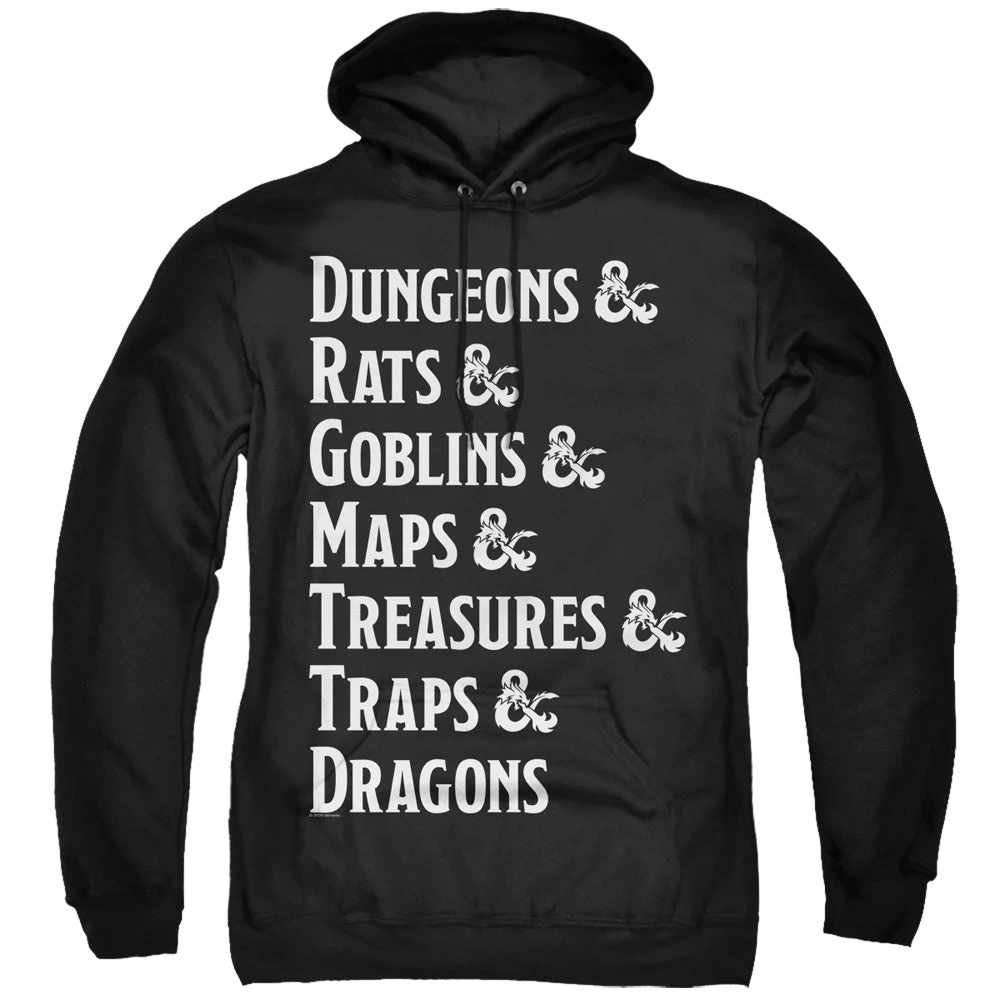 Trevco Men's Dungeons And Dragons Dungeon List Pullover Hoodie 1 Trevco Men's Dungeons And Dragons Dungeon List Pullover Hoodie