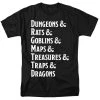 Trevco New Men's Dungeons And Dragons Dungeon List Tee