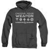 Trevco Men's Dungeons And Dragons Choose Your Weapon Heather Pullover Hoodie New