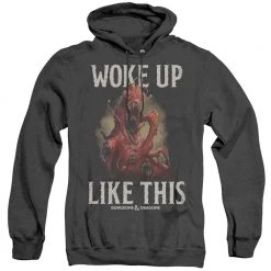 Trevco Men's Dungeons And Dragons Woke Like This Heather Pullover Hoodie
