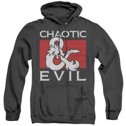 Trevco Men's Dungeons And Dragons Chaotic Evil Heather Pullover Hoodie New