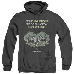 Trevco New Men's Dungeons And Dragons Dangerous To Go Alone Heather Pullover Hoodie