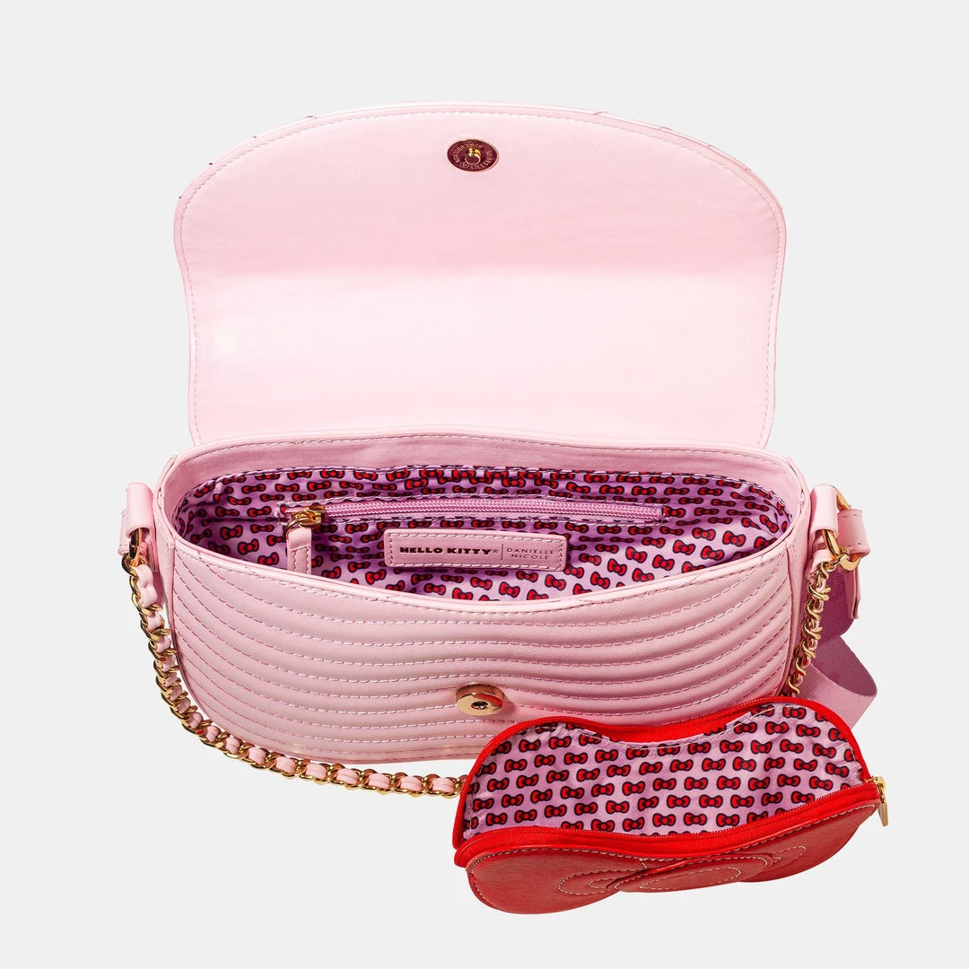 Danielle Nicole Hello Kitty Pink Quilted Crossbody New 4 Danielle Nicole Hello Kitty Pink Quilted Crossbody New