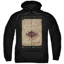 Trevco New Men's Harry Potter Marauders Map Words Pullover Hoodie