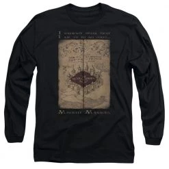 Trevco Harry Potter Tees Men's Harry Potter Marauders Map Words Long Sleeve Tee