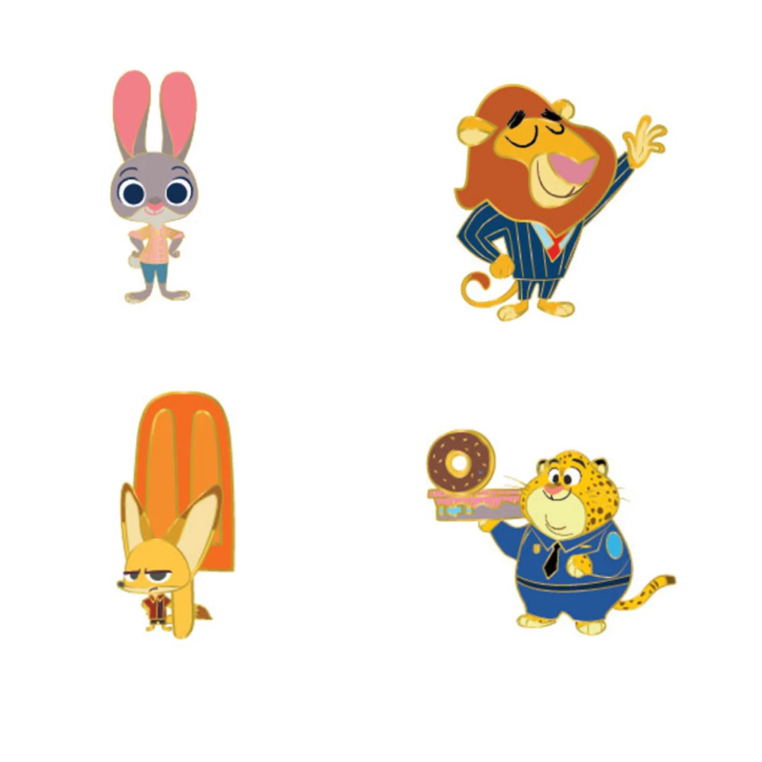Loungefly Disney Zootopia 4Pc Enamel Pin Set 1 Loungefly Disney Zootopia 4Pc Enamel Pin Set