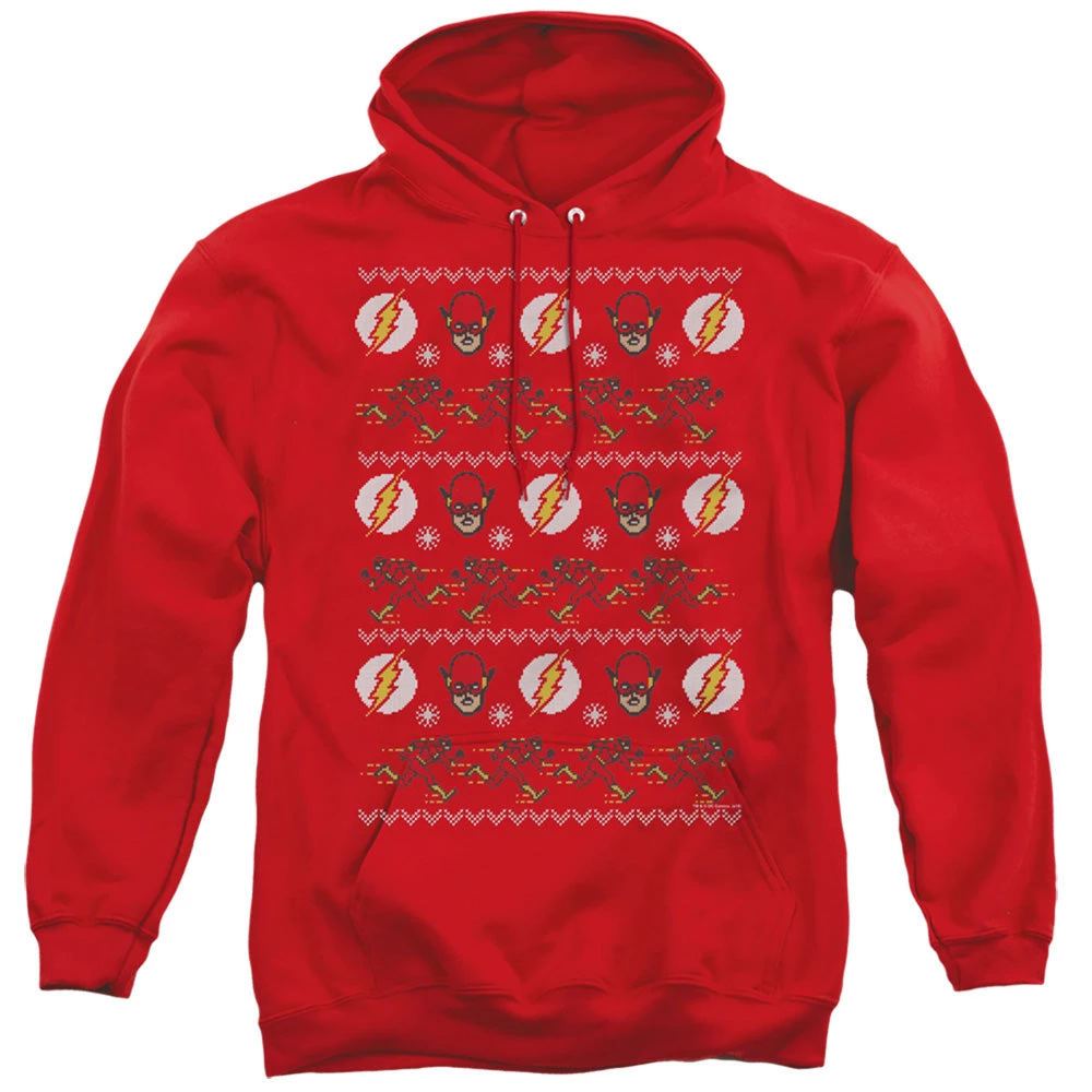 Trevco Men's Dc Flash The Flash Ugly Christmas Sweater Pullover Hoodie 1 Trevco Men's Dc Flash The Flash Ugly Christmas Sweater Pullover Hoodie