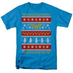 Trevco Men's Dc Comics Wonder Woman Christmas Sweater Tee New
