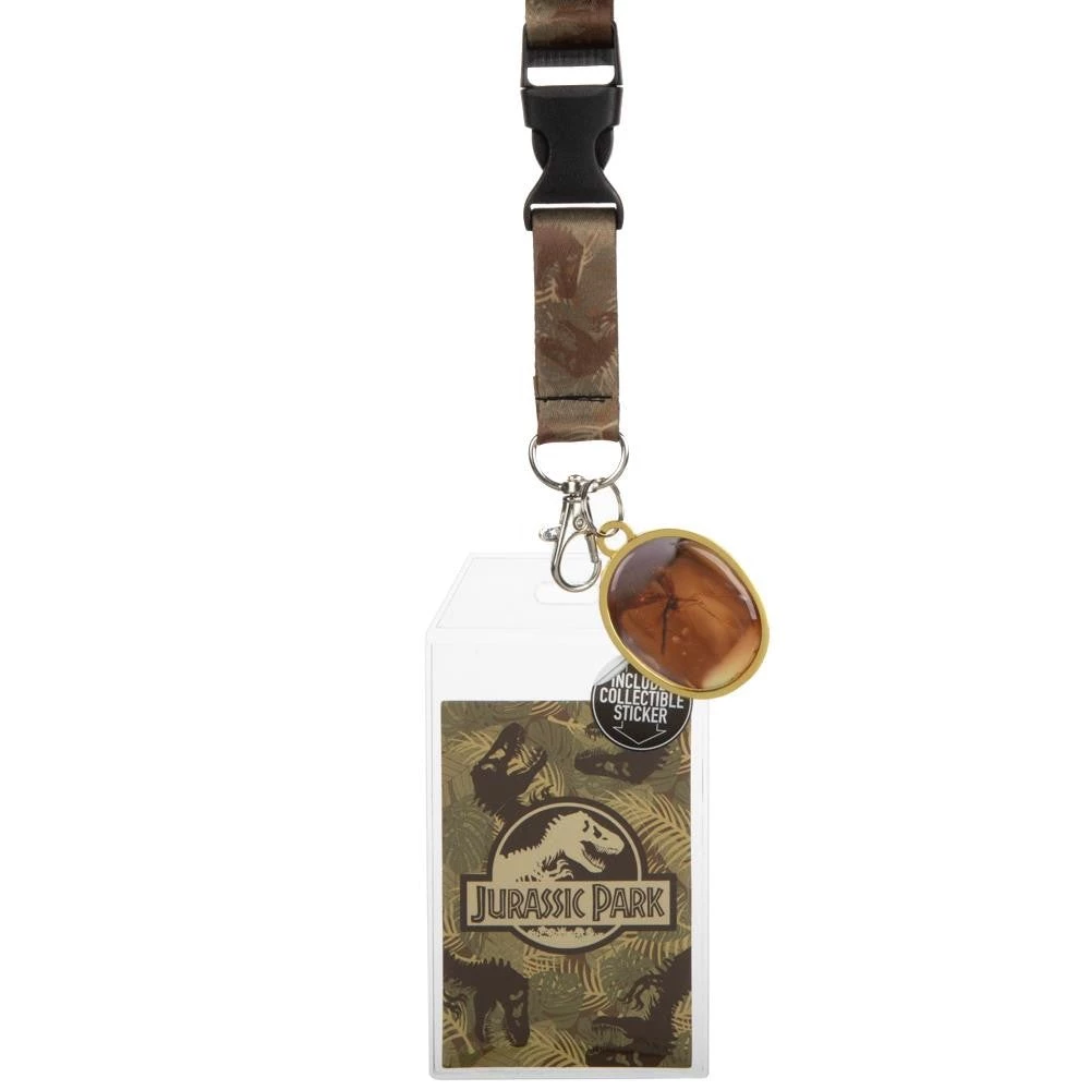 Bioworld New Jurassic Park Lanyard With Amber Mosquito Metal Charm 4 Bioworld New Jurassic Park Lanyard With Amber Mosquito Metal Charm