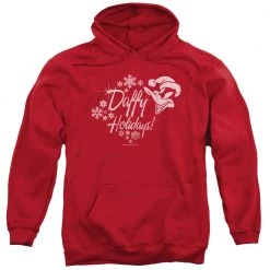 Trevco New Men's Looney Tunes Daffy Holidays Pullover Hoodie