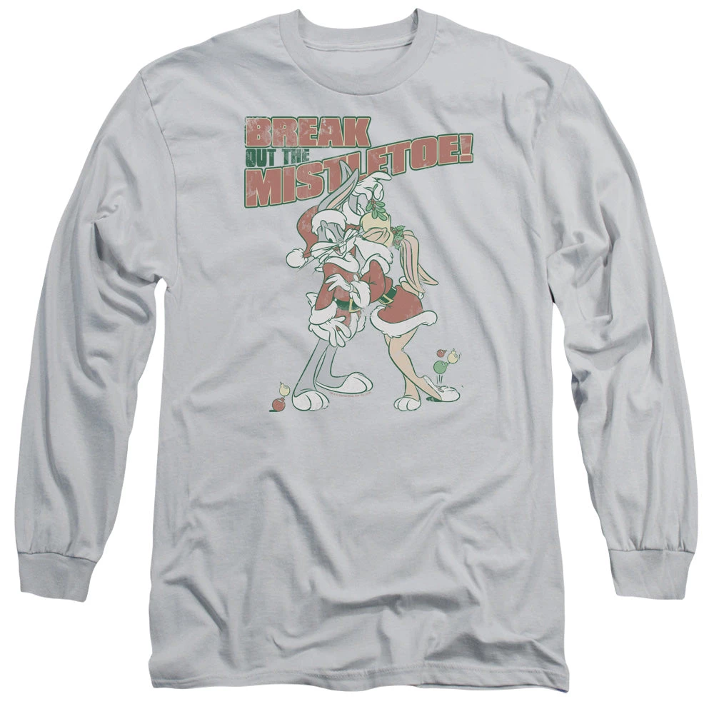 Trevco Men's Looney Tunes Mistletoe Long Sleeve Tee New 1 Trevco Men's Looney Tunes Mistletoe Long Sleeve Tee New