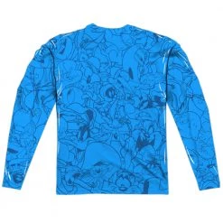 Trevco New Men's Looney Tunes Collage Of Characters Sublimated Long Sleeve Tee