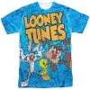 Trevco New Men's Looney Tunes Collage Of Characters Sublimated Tee