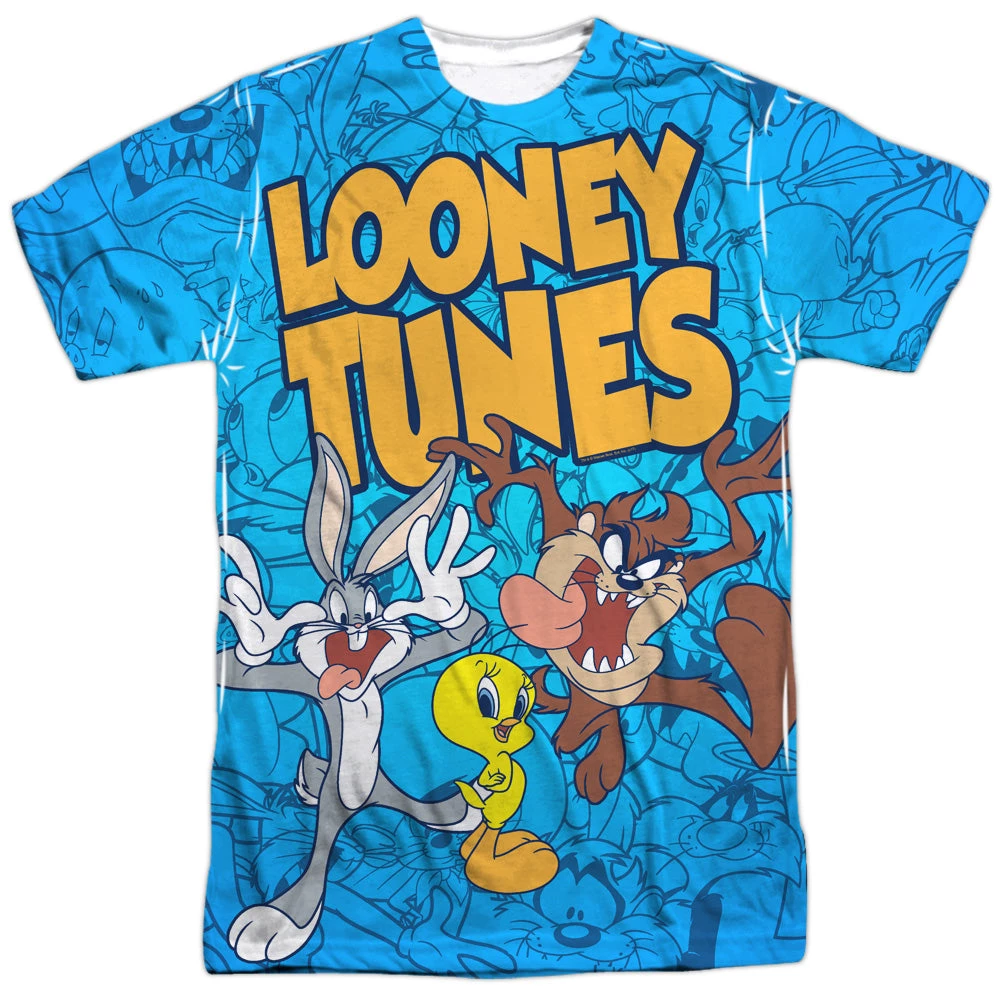 Trevco New Men's Looney Tunes Collage Of Characters Sublimated Tee 1 Trevco New Men's Looney Tunes Collage Of Characters Sublimated Tee