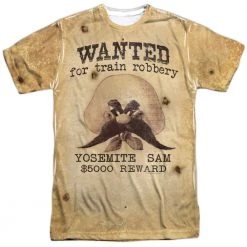 Trevco New Men's Looney Tunes Wanted Sublimated Tee