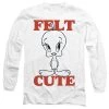 Trevco New Men's Looney Tunes Felt Cute Long Sleeve Tee