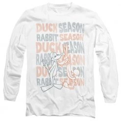Trevco Men's Looney Tunes Duck Season Rabbit Season Long Sleeve Tee New