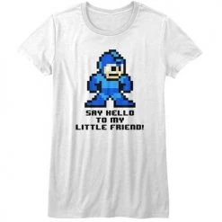 American Classics Women's Mega Man Say Hello To My Little Friend Tee New