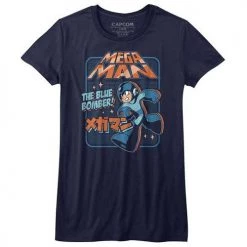 American Classics Women's Mega Man Graphic Blue Bomber Tee New