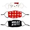 Bioworld Sanrio Hello Kitty 3 Pack Adjustable Face Covers New