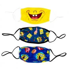 Bioworld Nickelodeon Spongebob 3 Pack Adjustable Face Covers