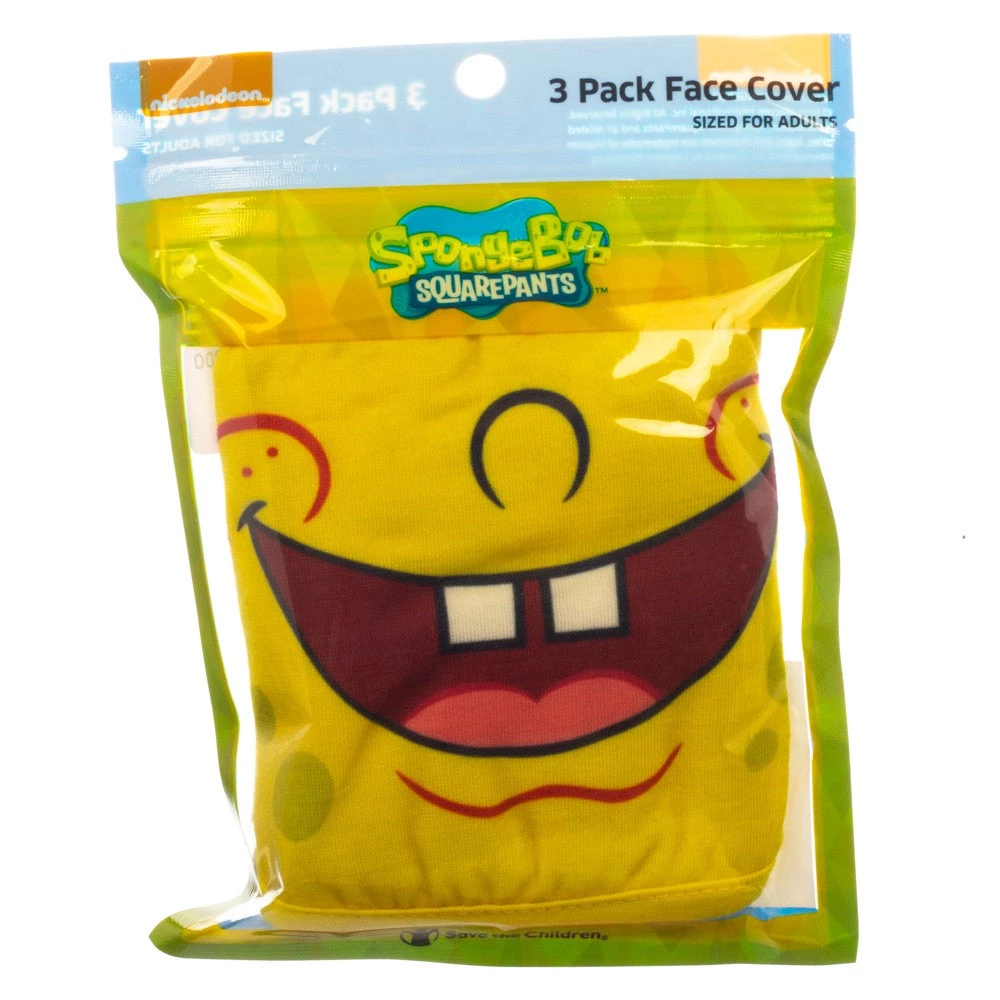 Bioworld Nickelodeon Spongebob 3 Pack Adjustable Face Covers 8 Bioworld Nickelodeon Spongebob 3 Pack Adjustable Face Covers