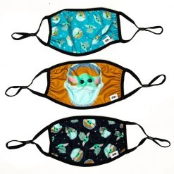 Bioworld Star Wars The Mandalorian Grogu 3 Pack Adjustable Face Covers