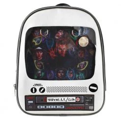 Bioworld Stranger Things Retro Tv Ita Clear Pocket Mini Backpack