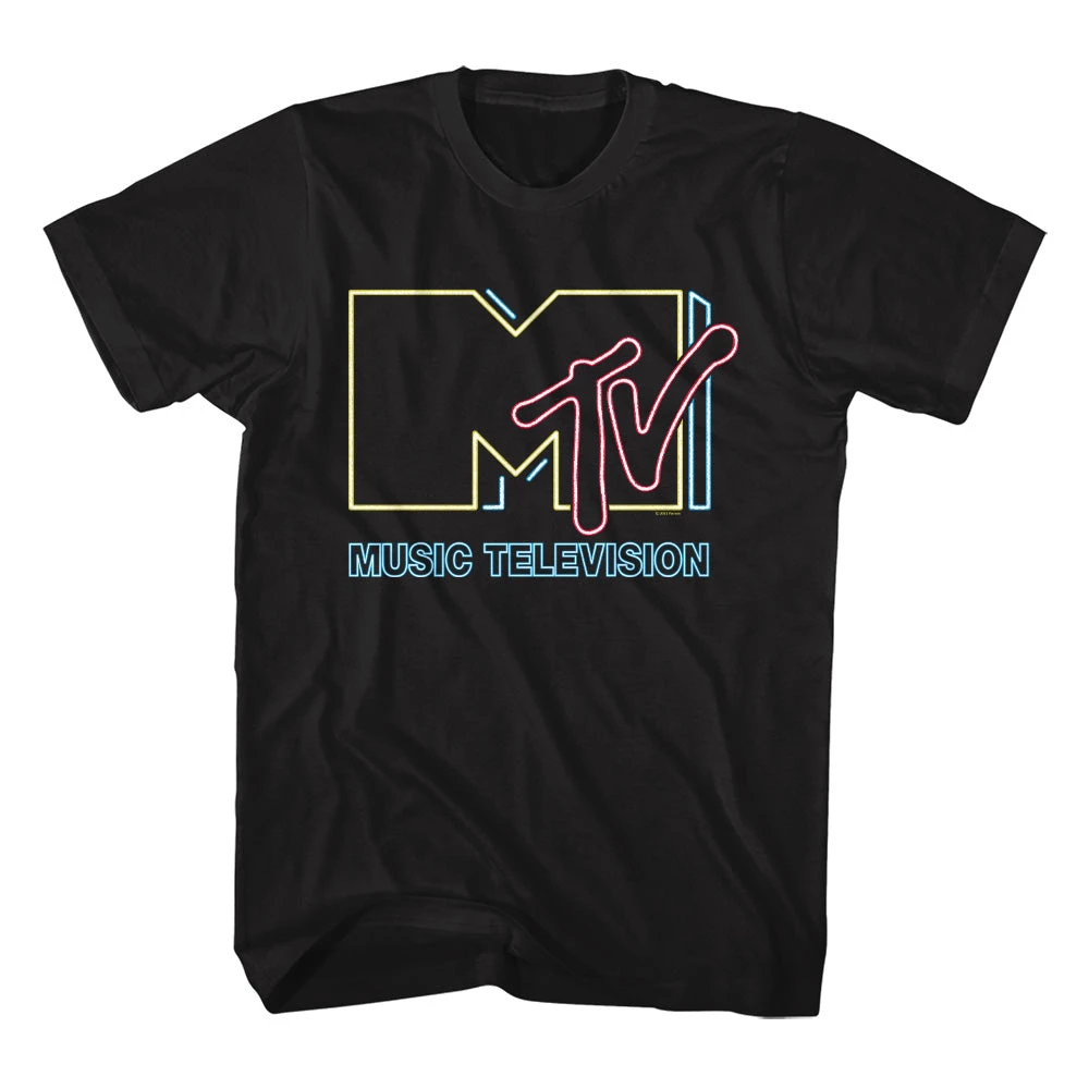 American Classics Men's MTV Neon Sign Logo Tee New 1 American Classics Men's MTV Neon Sign Logo Tee New