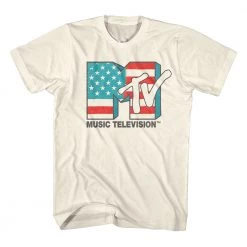 American Classics New Men's MTV American Flag Logo Tee