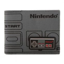 Bioworld New Nintendo Nes Controller Mixed Material Bi-Fold Wallet With Rfid Protection