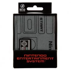 Bioworld New Nintendo Nes Controller Mixed Material Bi-Fold Wallet With Rfid Protection
