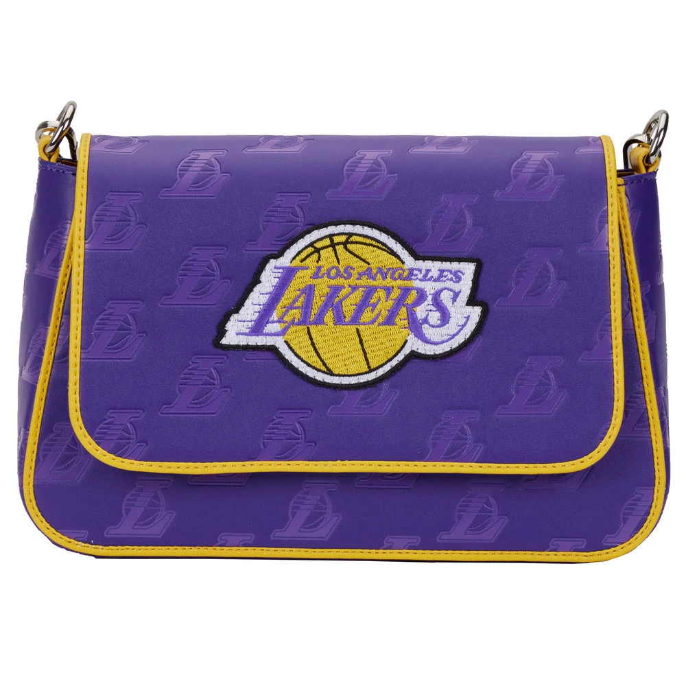 Loungefly NBA Los Angeles Lakers Debossed Logo Crossbody 1 Loungefly NBA Los Angeles Lakers Debossed Logo Crossbody