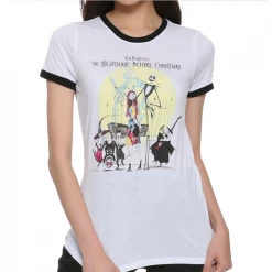 Disney Women's The Nightmare Before Christmas Halloween Town Tour Ringer Tee New