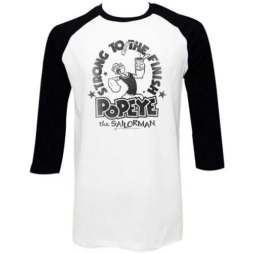 American Classics Men's Popeye Strong Finish Raglan Tee 1 American Classics Men's Popeye Strong Finish Raglan Tee