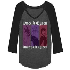 Fifth Sun New Women's Disney Villains Once A Queen Raglan Tee