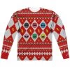 Trevco New Men's Power Rangers Ho Ho Power Rangers Sublimated Long Sleeve Tee