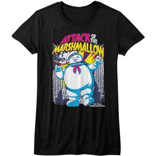 American Classics Women's The Real Ghostbusters Marshmallow Attacks Tee 1 American Classics Women's The Real Ghostbusters Marshmallow Attacks Tee