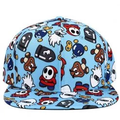 Bioworld Super Mario Enemies Aop Flat Bill Snapback New