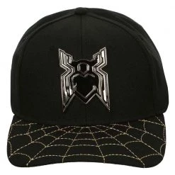 Bioworld New Marvel Spider-Man No Way Home Gold Chrome Weld Pre-Curved Bill Snapback Hat