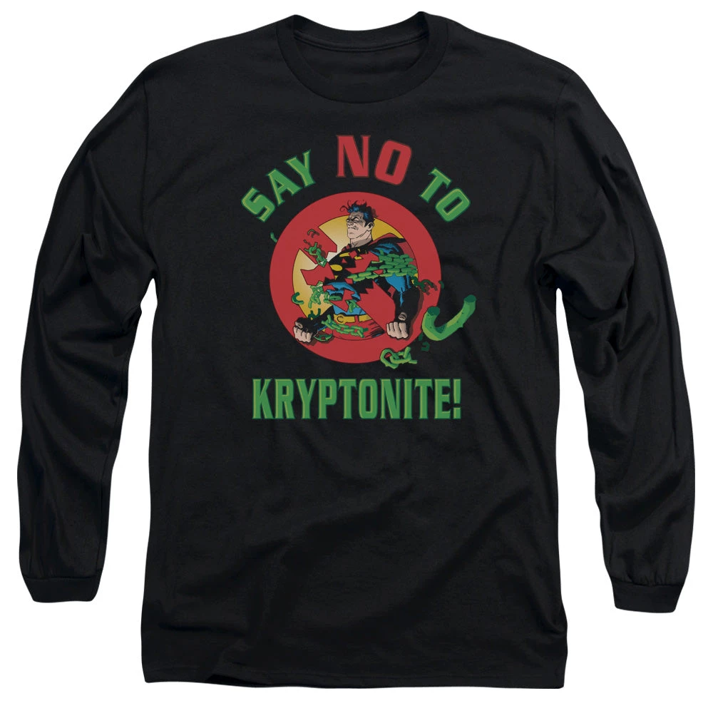 Trevco Men's Dc Comics Superman Say No To Kryptonite Long Sleeve Tee New 1 Trevco Men's Dc Comics Superman Say No To Kryptonite Long Sleeve Tee New