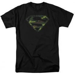 Trevco New Men's Dc Comics Superman Distressed Camo Shield Tee