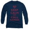 Trevco New Men's Dc Comics Superman Call Superman Long Sleeve Tee