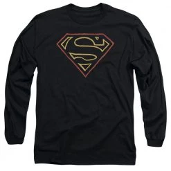 Trevco New Men's Dc Comics Superman Colored Shield Long Sleeve Tee
