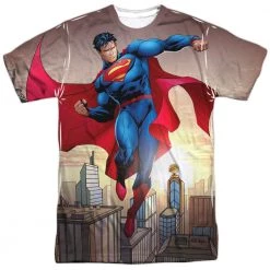 Trevco Men's Dc Comics Superman Light And Darkside Sublimated Tee